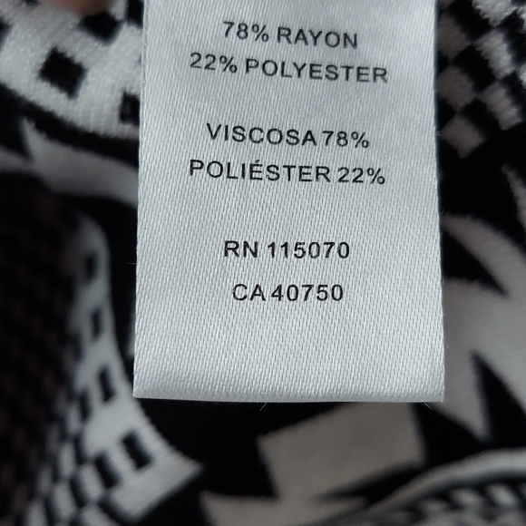 Nina Leonard Black & White Geo Print Dress XS - Picture 7 of 8